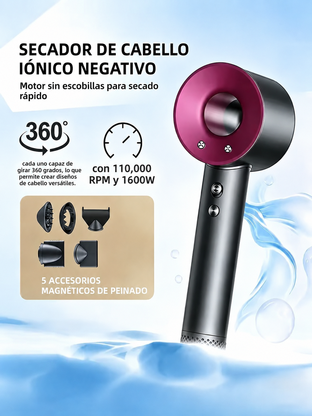 QORII | Secador Iónico profesional 5 en 1